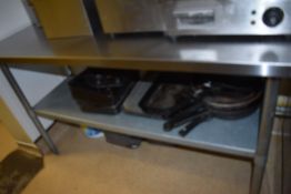 *Stainless Steel Preparation Table on Tubular Legs with Upstand to Rear, and Undershelf 150x60cm