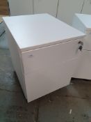 * sturdy office filing pedestal drawers - 440w x 550d x 590h. Metal construction with 5 x castors to