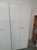 * upright sturdy white office cabinet with 4 internal moveable shelves - 800w x 480d x 2030h