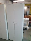 * upright sturdy white office cabinet with 4 internal moveable shelves - 800w x 480d x 2030h