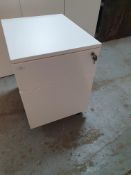 * sturdy office filing pedestal drawers - 440w x 550d x 590h. Metal construction with 5 x castors to