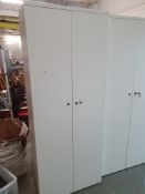 * upright sturdy white office cabinet with 4 internal moveable shelves - 800w x 480d x 2030h
