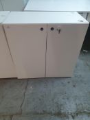 * sturdy white office cabinet, 1 internal moveable shelf - 750w x 380d x 750h