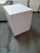 * sturdy office filing pedestal drawers - 440w x 550d x 590h. Metal construction with 5 x castors to