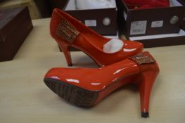 *Red Dragonfly Orange High Heels Size: 6