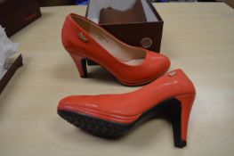 *Red Dragonfly Orange High Heels Size: 4