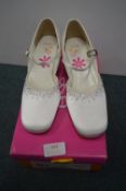 Else Blackberry Ivory Satin Shoes Size: 4