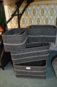 *Set of Four Grey Fabric Storage
