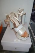 Rainbow Natty Ivory Satin Shoes Size: 5