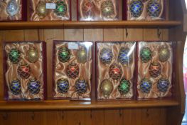 *Four Packs of Five Hand Decorated Glass Christmas