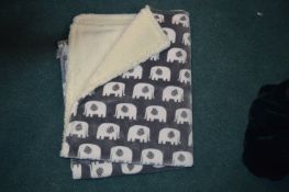 *Little Miracle Plush Throw Grey Elephant