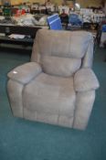 *Grey Suede Effect Electric Rocking Recliner Chair