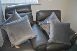 *Four Evans of Litchfield Grey Plush Cushions