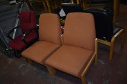 *Black Office Chair and One Black, Two Orange, and One Red Reception Chairs