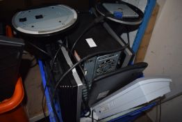 *Two Monitors, Keyboard, Desktop PC, and a Paper S