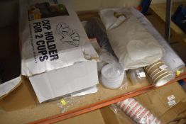 Quantity of Plastic Cups, Lids, and Cup Holders