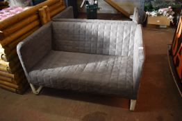 Two Grey Metal Framed Chairs ~120x75x70cm