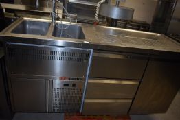 *GGM Gastro Sink Unit with Drying Cupboards 195x70