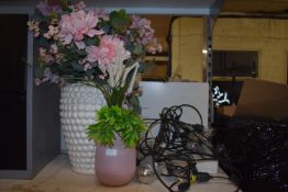 *Two Decorative Plant Pots with Artificial Plants,