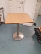 * 4 x S/S pedestal table bases with square tops