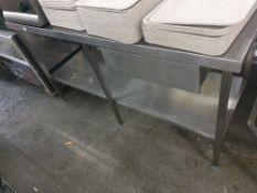 * S/S prep bench with upstand, under shelf and drawer