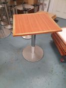 * 4 x S/S pedestal table bases with square tops