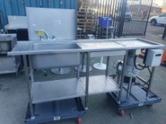 * large sink with attached macerator