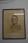 Original Pastel Portrait signed Holland 1924