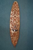 Carved Wooden Painted War Shield from Papua New Guinea