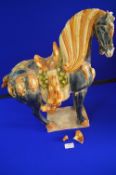 Large Chinese Pottery Horse in the Style of Tang Dynasty (AF) 48cm tall
