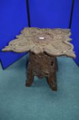 Indian Carved Hardwood Folding Table