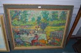 Large Oil on Canvas with Indistinct Signature