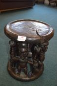 Bamileke Carved Wooden Stool