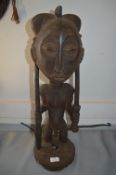 Luba Carved Wooden Male Tribal Fertility Figure