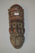 Carved & Painted Wooden Tribal Mask