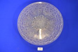 Art Deco Frosted Glass Bowl by Pierre D’Avesn with Swallow Design