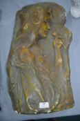 Large Reproduction Art Nouveau Plaster Decoration 64cm tall