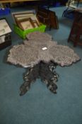 Indian Carved Wooden Folding Table