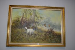 Oil on Canvas Spaniel Picture by L. Elford