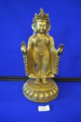 Tibetan Gilt Bronze Standing Figure of a Bodhisattva