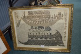 John Rigsby Signed Egyptian Style Sailing Print 