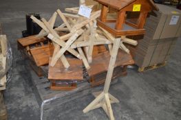 *Pallet of Nine Stained Bird Tables with Unstained Supports