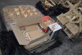 *Four Boxes of Turned Pine Finials