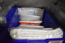 *Five Disposable White Overalls, Two Packs of 100 White Aprons, etc. (crate not included)