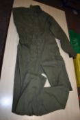 *Three Khaki Green Overalls with Velcro Fastenings