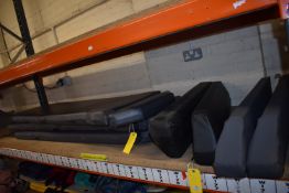 *Three Stretcher Bed Cushions with Velcro Backs, and Four Wedge Shaped Support Cushions 900mm long