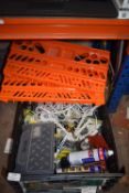 *Tray of Various Plumbing Fittings, WD40, Storage Container, Electrical Items, etc.