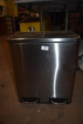 *Stainless Steel Double Pedal Bin