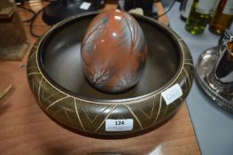 Large Denby Bowl and Decorative Terracotta Egg