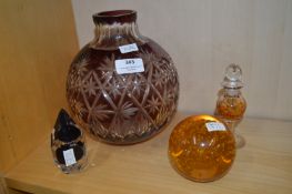 Glass Vase, Paperweights, etc.